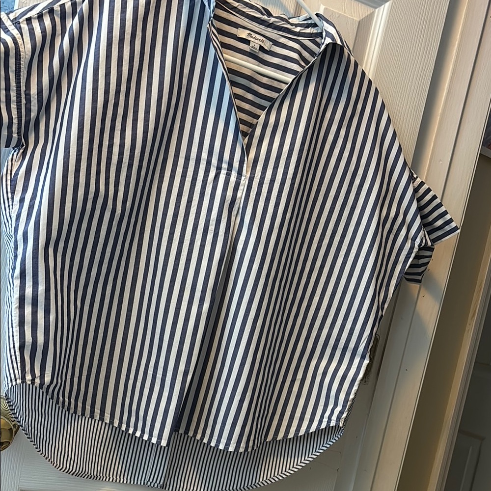 Madewell Blue and White Striped Shirt